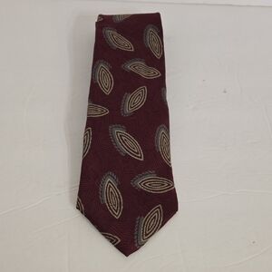 Pierre Balmain Burgundy and Gray Patterned Tie
